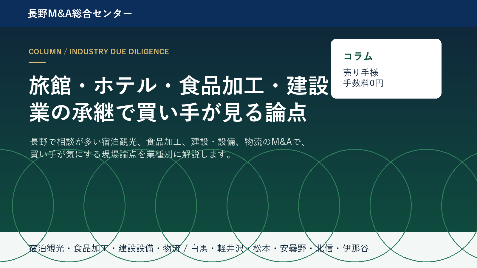旅館・ホテル・食品加工・建設業の承継で買い手が見る論点 アイキャッチ