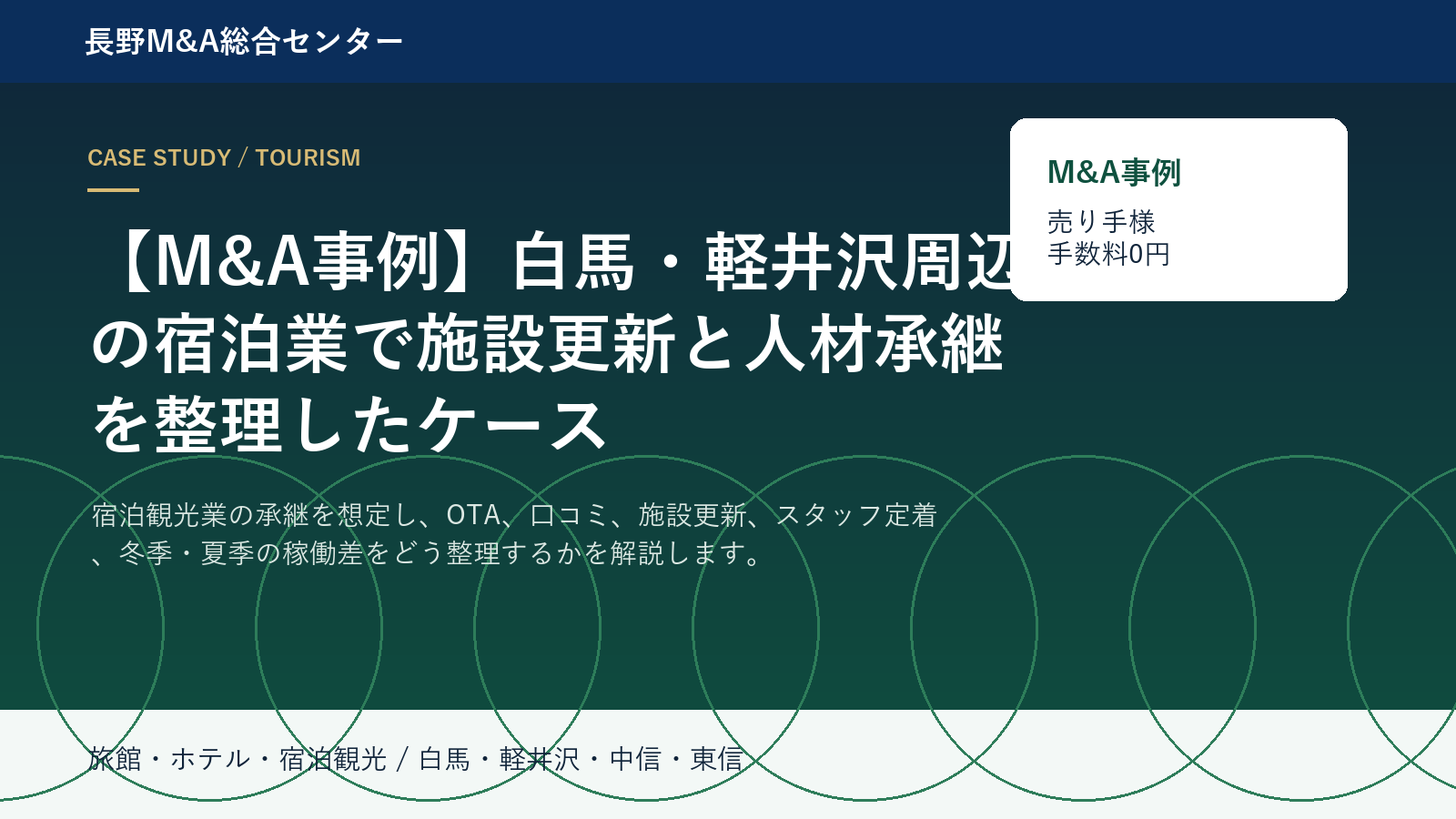 【M&A事例】白馬・軽井沢周辺の宿泊業で施設更新と人材承継を整理したケース アイキャッチ